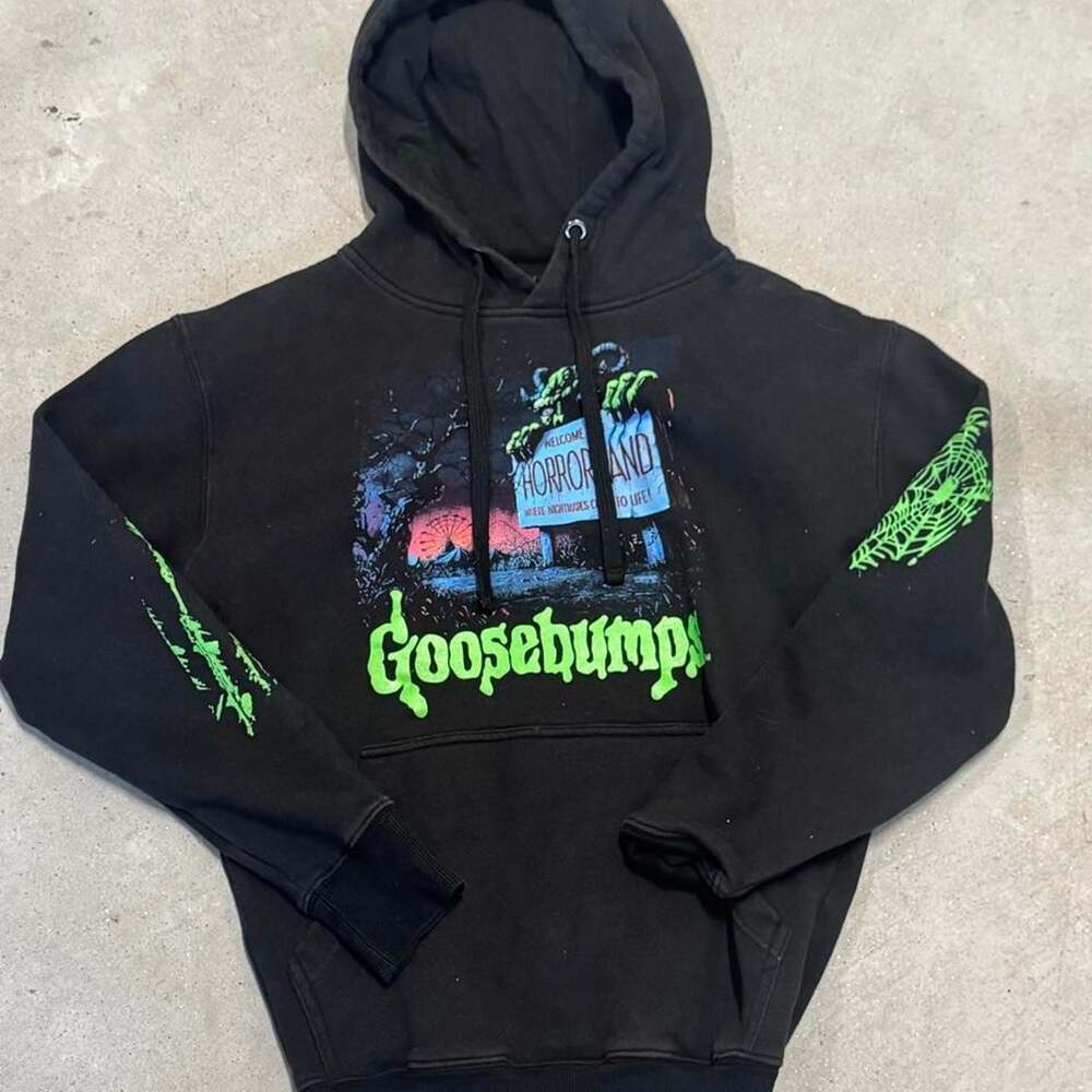 Goosebumps Welcome to Horrorland Graphic Print Black Hoodie